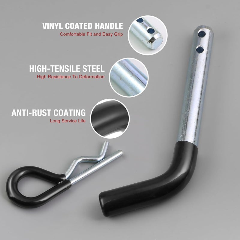 Jamiikury Trailer Hitch Pin, 1/2 Inch Diameter Tow Hitch Pin and Clip with Black Vinyl-Coated Grip for 1-1/4 Inch Receiver - Image 2